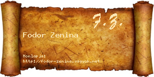 Fodor Zenina névjegykártya